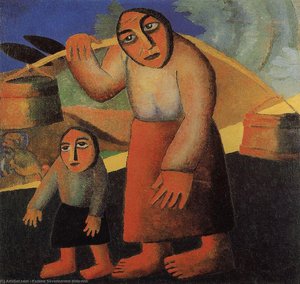 La Campesina Con Cubos Y Un Niño — Kazimir Malevich, Cubo-futurismo