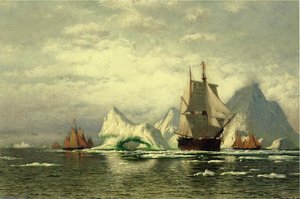 Arctic Whaler Homeward Bound Among The Icebergs — William Bradford