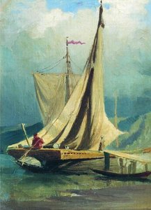Sailboats. Study — Fyodor Alexandrovich Vasilyev