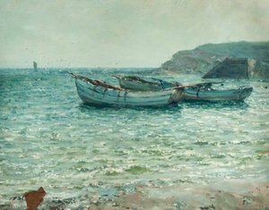 Cobles In The Haven, Cullercoates — John Falconer Slater