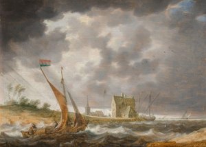 Sailing Boat Near The Shore — Bonaventura I Peeters