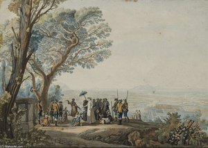 Pope's Visit To Naples Vi, The Islands And Procida Ischia The Background