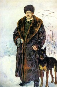 Self-portrait With Dog — Pyotr Konchalovsky