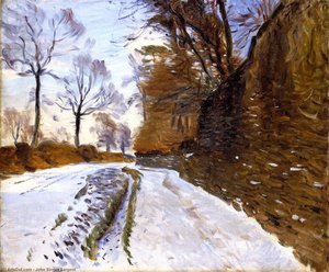 Country Road In Winter — John Singer Sargent, Impressionist Landscape