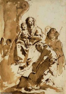 The Madonna And Child With Saint Anthony Of Padua Kneeling And Two Other Saints — Giambattista Tiepolo