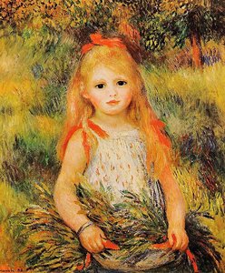 Kleines Mädchen Mit Einem Blumenstrauß — Pierre-auguste Renoir