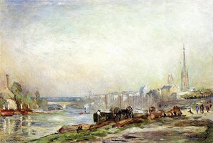 Rouen The Seine And The Cathedral — Albert-charles Lebourg