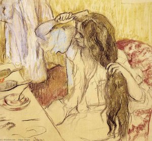 Woman Brushing Her Hair — Edgar Degas, Impressionism