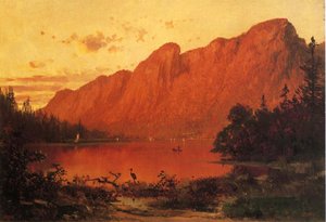 Profile Peakk From Profile Lake, New Hampshire — Thomas Hill, Hudson River School