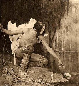 Indian And The Lily, (painting) — George De Forest Brush