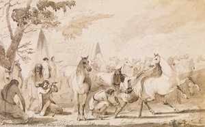 Picketing the Horses--At Evening