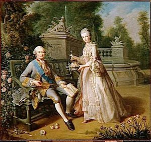LOUIS JEAN MARIE DE BOURBON, DUC DE PENTHIEVRE, ET SA FILLE LOUISE ADELAIDE, PLUS TARD DUCHESSE D'ORLEANS