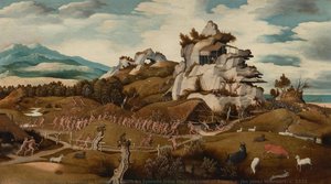 Landscape with an Episode from the Conquest of America, Jan Jansz Mostaert, c. 1535