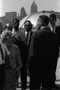 Byrd Brown Speaks to Marchers During Pittsburgh Peace March