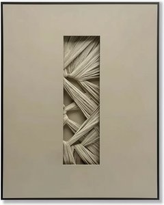 Layered Abstract Wall Sculpture In Black Frame, Abstract Art
