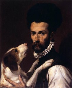 Portrait Of A Man With A Dog — Bartolomeo Passerotti, Mannerism