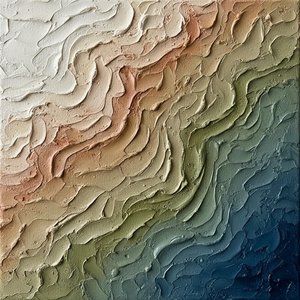 Ethereal Strata Of Ochre And Midnight: A Monumental Study In Sculptural Flow — David Moreau, Plaster & Texture Art