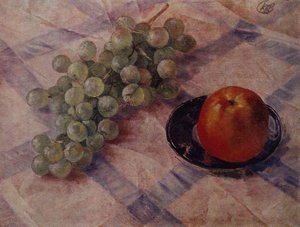 Grapes And Apples — Kuzma Petrov-vodkin