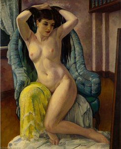 Girl On A Blue Chair