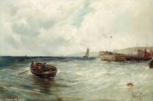 Fishing Boats Off A Jetty