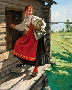 Girl in a Moran Costume