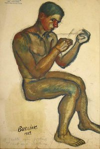 Seated Young Man (study To ''father Time'') — David Davidovich Burliuk