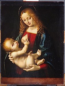 La Vierge Allaitant L'enfant Jesus — Marco D' Oggiono, Renaissance