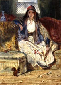 Cypriot Woman Smoking A Chibouk — Alexandre Gabriel Decamps, Romanticism
