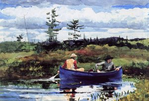 The Blue Boat, Watercolor, Museum Of Fine Arts, — Winslow Homer, American Romanticism
