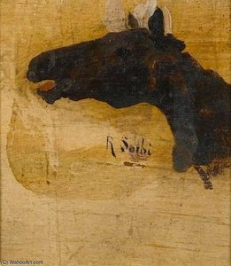 Study Of A Horse's Head — Raffaelo Sorbi, Post-impressionism