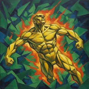 Primal Radiance: The Celestial Awakening — Marc Duvallier, Cubism