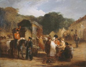 The Village Of Waterloo, With Travellers Purchasing The Relics That Were Found In The Field Of Battl — George Jones