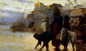 Washerwomen On The Nile , Detail — Charles Wilda