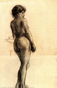 Standing Female Nude Seen From The Back — Vincent Willem Van Gogh, Post-impressionism