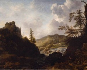 Paysage Nordique Avec Un Château Sur Une Colline Paysage De Norvège (autre Titre) — Allaert Van Everdingen