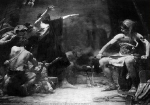 Attila consulte les aruspices avant la bataille de Châlons