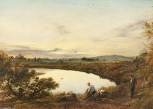 Summer Evening, Boys Bathing — John Linnell