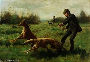 Exercising Greyhounds — George Goodwin Kilburne