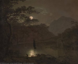 A Lake By Moonlight — Joseph Wright Of Derby, Romanticism