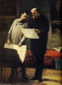 Conseils À Un Jeune Artiste, Huile Sur Toile The Councils With A Young Artist, Oils On Fabric — Honoré Daumier