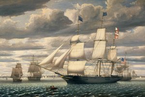 Clipper Ship 'Southern Cross' Leaving Boston Harbor