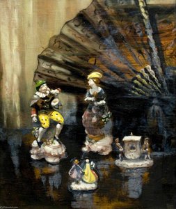 Dresden Figure with Fan and Lace