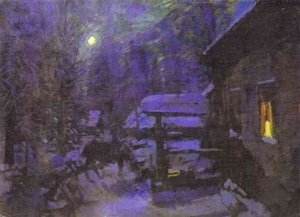 Moonlit Night. Winter — Konstantin Alexeievitch Korovin, Impressionism