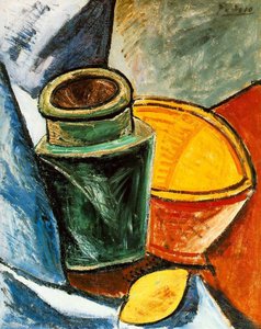 Florero, Vasija Y Limón — Pablo Picasso, Cubism