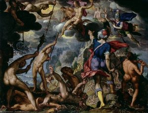 The Battle Between The Gods And The Titans — Joachim Anthonisz Wtewael, Mannerism
