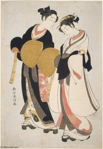Young Couple Dressed As Komusô — Suzuki Harunobu