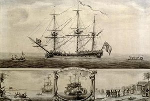 A View Of Ye Jason Privateer, C.1760 (pen ^ink And Wash) — Nicholas Pocock