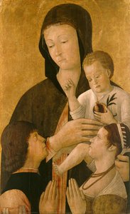 Madonna With Child And Two Donors — Gentile Da Fabriano, International Gothic