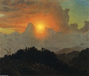 Cloudy Skies, Sunset, Jamaica — Frederic Edwin Church