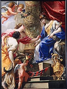 La Prudence Amene La Paix Et L'abondance — Simon Vouet, Baroque Painting